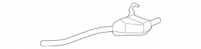 Rear muffler with barrel, left, Mercedes X164 GL420 GL450 GL500 GL550