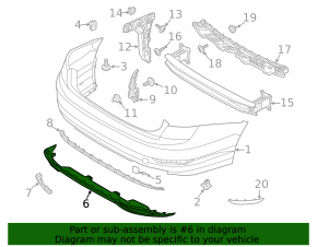VW Jetta 19 rear bumper lip - for 2 pipes