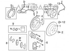 Rear left brake disc Subaru Outback 10-14