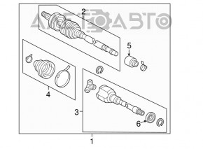 Drive axle shaft front right Toyota Prius 20 04-09