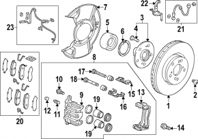 Front right caliper Honda CRV 23- HEV