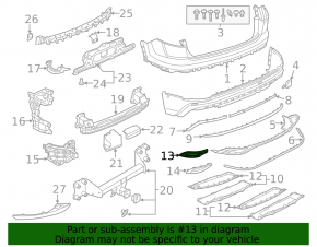 Right rear bumper lip trim Audi Q8 19-23 structure