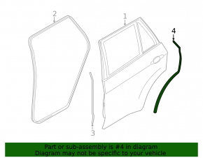 Door seal side rear left BMW X5 F15 14-18 rear break
