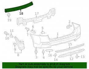 Rear bumper reinforcement Toyota Highlander 11-13