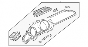 Central dashboard trim VW Tiguan 18-22 gloss, graphite, broken mount