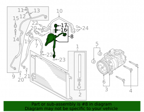 Air conditioner tube compressor-heater VW Jetta 19- 2.0T