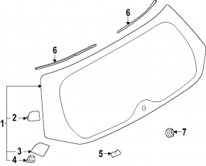 Subaru Forester 25-26 rear trunk glass