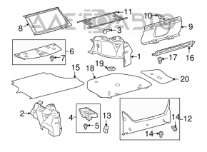 Right arch trim for Toyota Avalon, black, 2005-2012