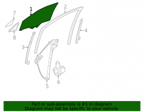 Front left door glass for a Lexus RX 23-26 Japan-built