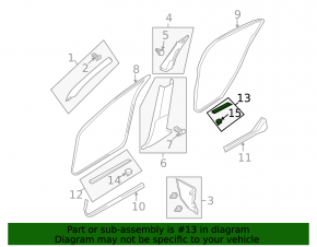 Infiniti FX35 FX45 03-08 black outer door sill trim with chrome trim