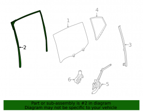 Rear right glass seal Nissan Sentra 20-24