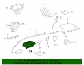 SRS airbag module airbag computer Toyota Sienna 11-11