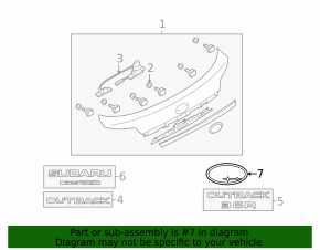 SUBARU Emblem Tailgate Subaru Outback 10-14