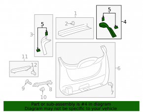 Left tailgate trim for Ford Escape MK3 13-19 gray