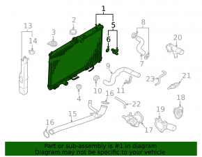 Mitsubishi Galant 04-06 water cooling radiator