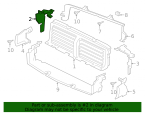 Right radiator deflector on the radiator Jaguar F-Pace X761 17-21