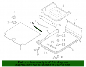 Left trunk opening trim insert for Volvo XC60 18-25, chrome, worn