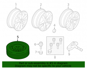 Spare tire Polestar 2 21- R19 125/70