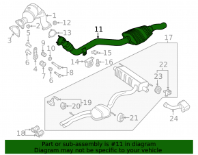 Exhaust line middle part left Audi Q7 16- 3.0T