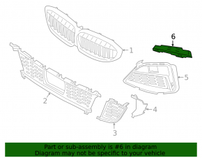 Front bumper grille plug left BMW 3 G20 19-22 under fog lights, M Sport