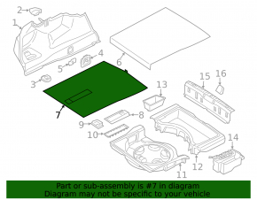 Trunk floor BMW 7 G11 G12 16-22 black, for refrigerator