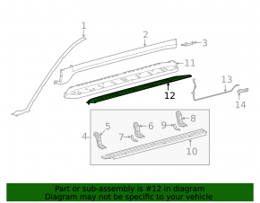 Left side step sill trim for Lexus LX 22-26
