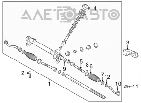 Hyundai Sonata 15-19 steering rack