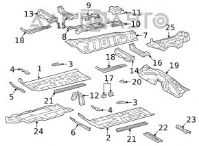 Underbody protection rear right Toyota Camry v70 18-24 2.5, 3.5 FWD