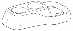 Rear console trim with cup holders Toyota Highlander 20- black