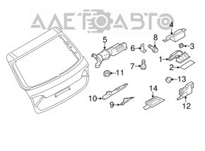 Rear view camera with button and trunk release handle for Audi Q3 8U 15-18 without wiring