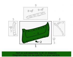 Lower Trunk Door Trim Toyota Sienna 15-20 Gray