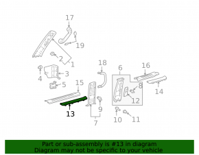 Door sill trim front left outer Lexus GX470 03-09 chrome