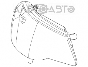 Headlight front right naked Chrysler 200 11-14 dark