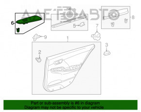 Window lifter control trim rear left Toyota Camry v50 12-14 usa, gray wood, scratches