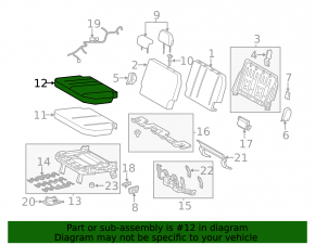Rear row of seats 3 row Toyota Sienna 11-14 gray, electric