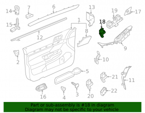 Front right window lift control VW Touareg 11-17 black