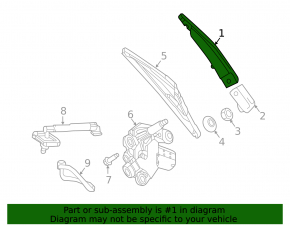 Mercedes GLC 20-22 rear wiper arm with plug