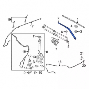 Left wiper arm Ford Explorer 16-19