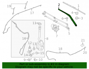 Left wiper arm Ford Explorer 16-19