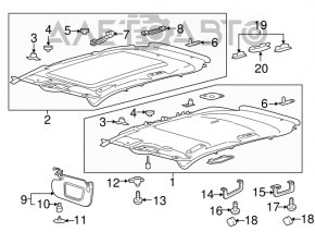 Ford Edge 15-24 gray headliner without sunroof
