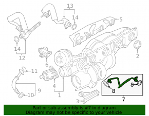 BMW X5 F15 16-18 Plug-in Turbo Oil Supply Pipe