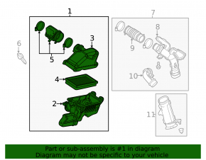 Air filter housing Nissan Versa Note 13-19 1.6 without air duct