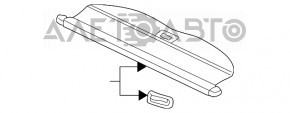 VW Golf 4 5d trunk curtain gray, missing cover on handle, peeled off, scratches