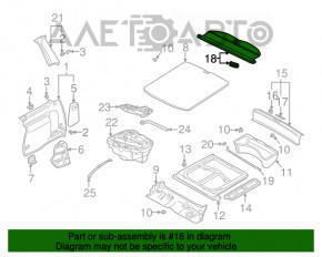 VW Golf 4 5d trunk curtain gray, missing cover on handle, peeled off, scratches