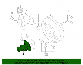 Brake master cylinder with reservoir VW Jetta 13-16 USA hybrid