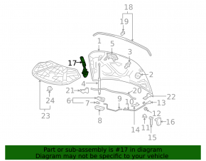 Left hood hinge VW CC 13-17 rest