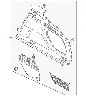 Rear left arch trim for Audi E-Tron 19-23, black, Quattro
