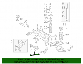 Rear left trailing arm for Nissan Murano z50 03-07