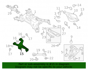 Upper rear left control arm for Infiniti FX35 QX70 09-17