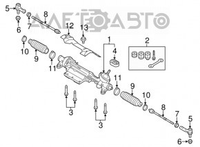 VW Tiguan 09-17 steering rack without bushing